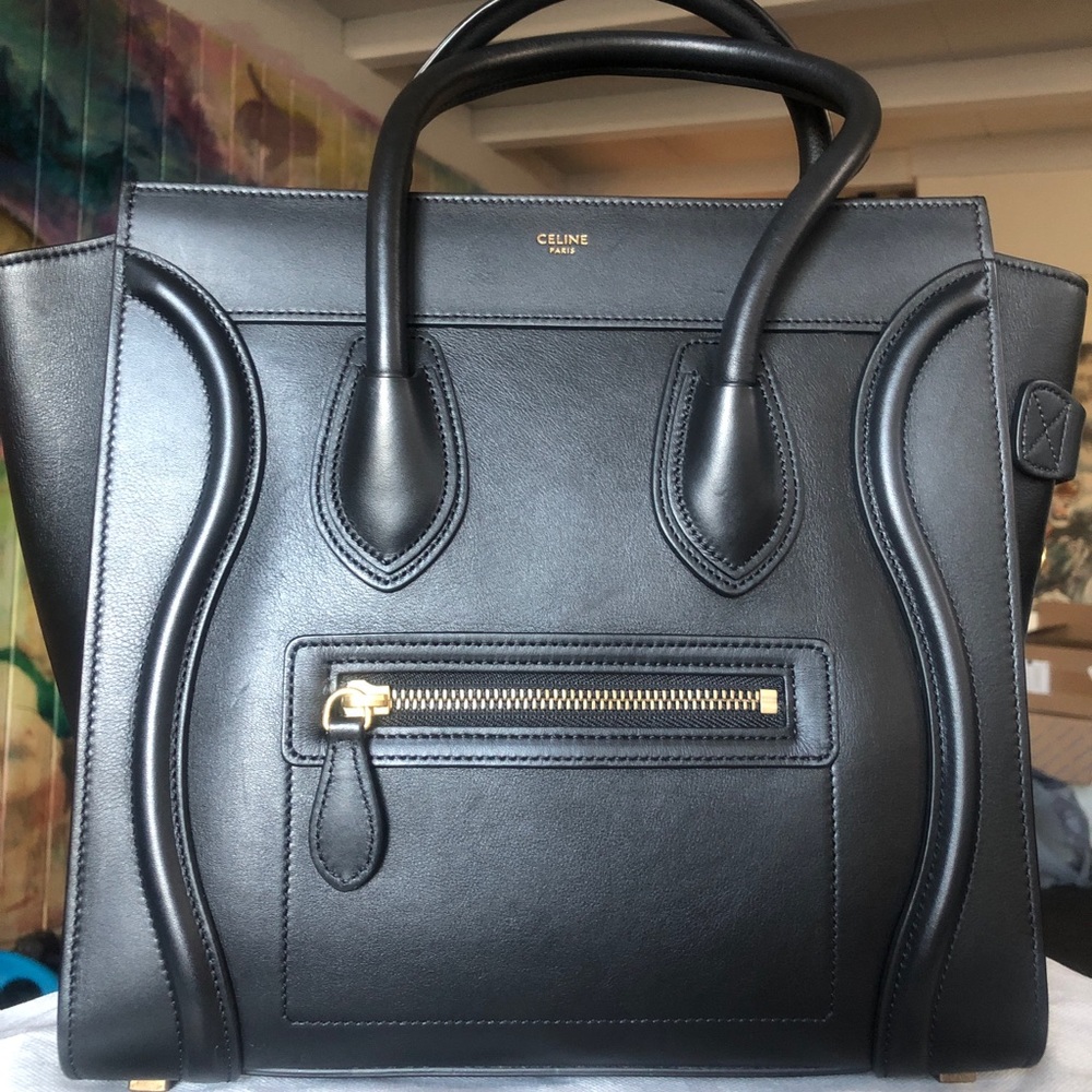 CELINE MICRO LUGGAGE HANDBAG IN SMOOTH CALFSKIN BLACK - Picture 7 of 15